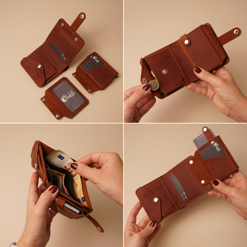 Leather wallet Grant Crazy Horse 3in1 - Bakli.lt