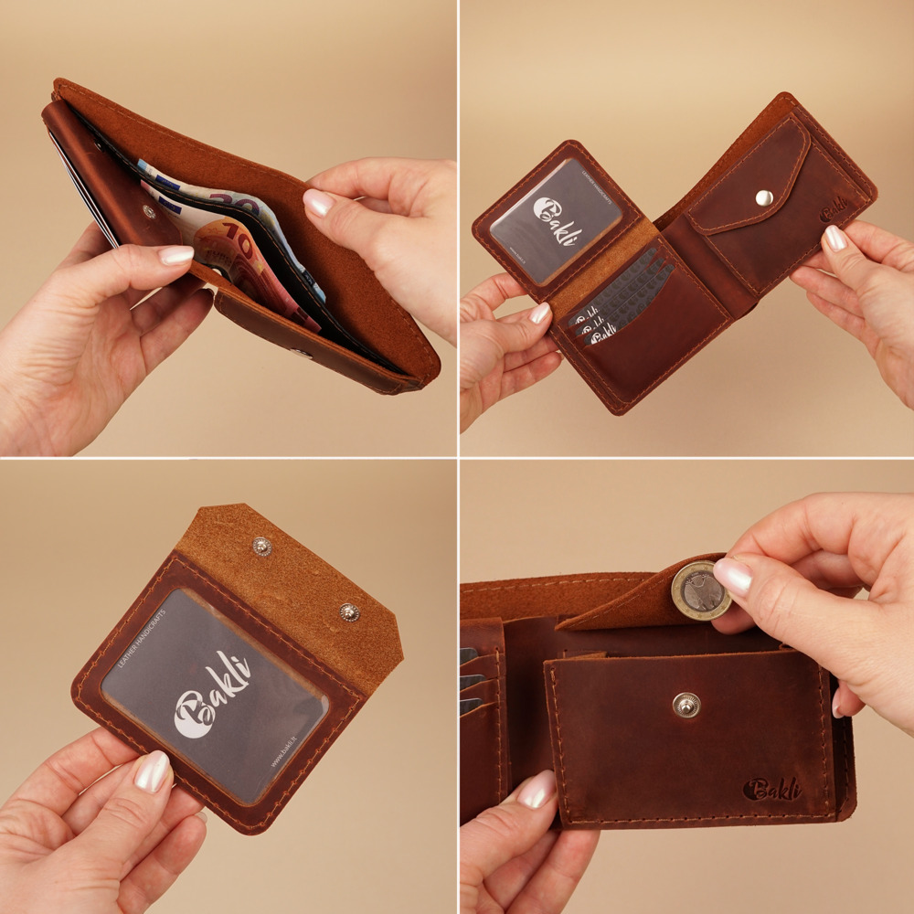 Leather wallet Jacob Crazy Horse - Bakli.lt