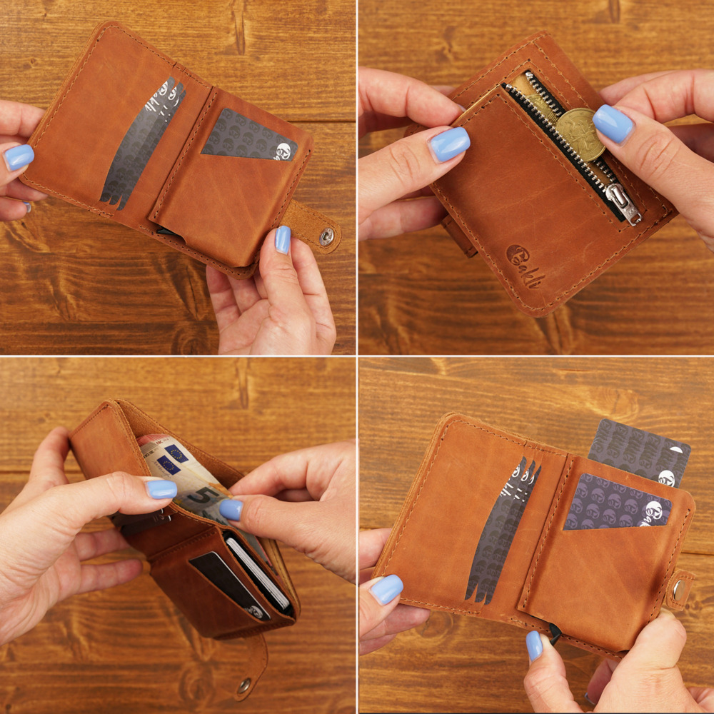 Leather wallet Jack Crazy Horse with knight imprint 1 - Bakli.lt