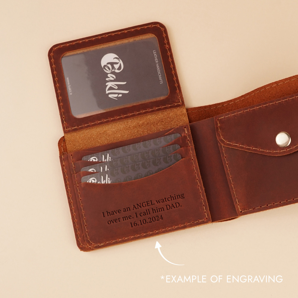 Leather wallet Jacob Crazy Horse - Bakli.lt